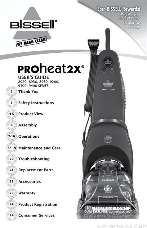 how to fix a bissell proheat carpet cleaner pdf manual